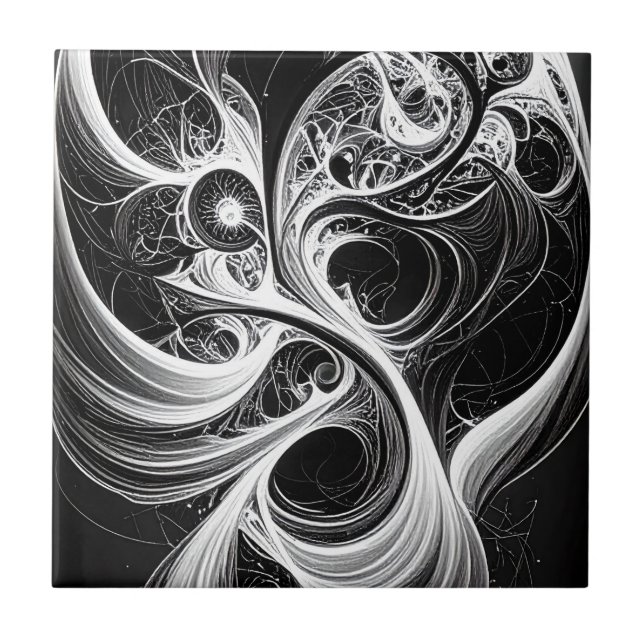 Azulejo De Cerâmica Abstrato Mind Network Art Cerâmica Azulejo (Frente)