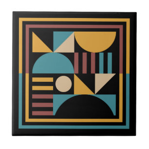 Azulejo De Cerâmica Abstrato moderno de Meio século geométrico mínimo