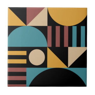 Azulejo De Cerâmica Abstrato moderno de Meio século geométrico mínimo