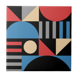 Azulejo De Cerâmica Abstrato moderno de Meio século geométrico mínimo