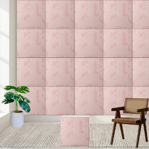 Azulejo De Cerâmica Abstrato moderno - Esmagador - Geométrico Rosa