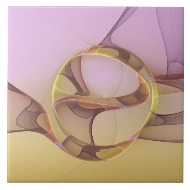 Azulejo De Cerâmica Abstrato motiva arte frontal rosa moderna Ouro ros (Frente)