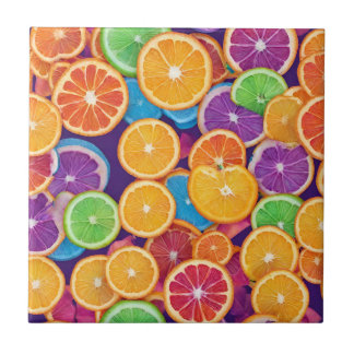 Azulejo De Cerâmica Abstrato Multicolor Citrus Slices