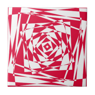 Azulejo De Cerâmica Abstrato Óptica Illusão cerâmica Azulejo Vermelho 