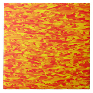 Azulejo De Cerâmica Abstrato - Padrão Vermelho Cor - de - laranja Amar