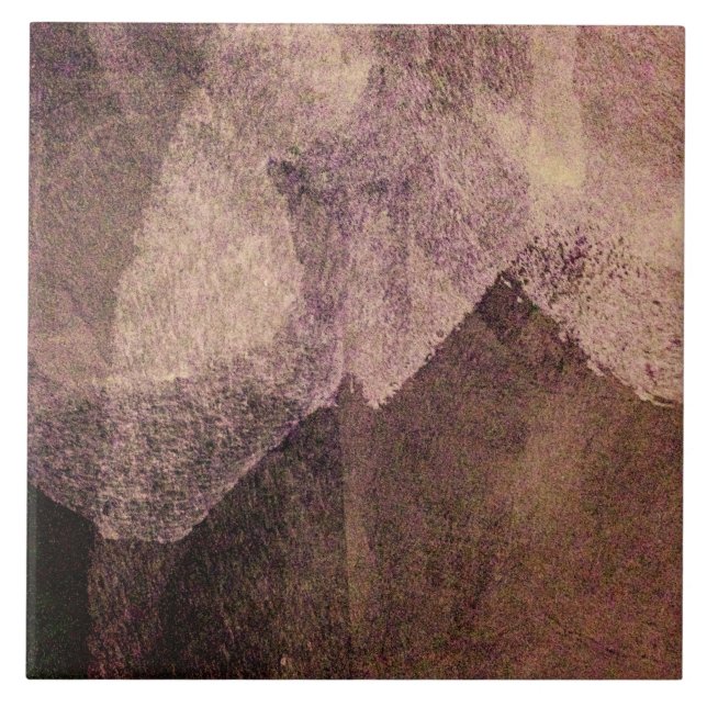 Azulejo De Cerâmica Abstrato pintura cor-de-rosa marrom pincel (Frente)