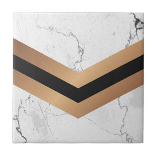 Azulejo De Cerâmica Abstrato Preto e Ouro