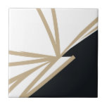 Azulejo De Cerâmica Abstrato preto moderno Dourado<br><div class="desc">Esse simples e elegante azulejo cerâmico preto, branco e ouro é perfeito para acrescentar um toque de sofisticação a qualquer espaço. A design minimalista apresenta um padrão abstrato moderno em preto e branco com sotaques de ouro. Use-o como sotaque decorativo em sua cozinha, banheiro ou qualquer outra sala que precise...</div>
