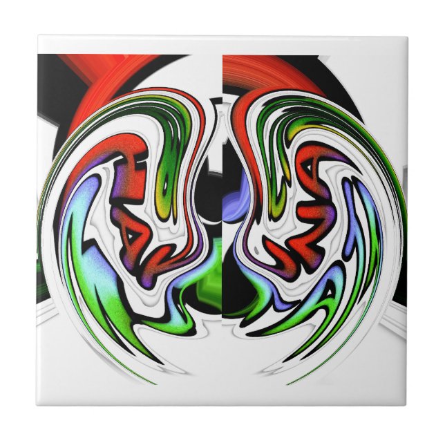 Azulejo De Cerâmica Abstrato Profile Art Impressão (Frente)