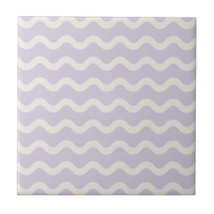 Azulejo De Cerâmica Abstrato Purple Wavy Stripe - Destaque doméstico m