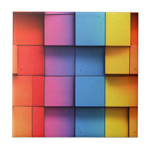 Azulejo De Cerâmica Abstrato Rainbow Pattern