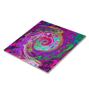Azulejo De Cerâmica Abstrato Retro Magenta - Rodovalho Arco-Íris Magen