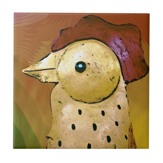 Azulejo De Cerâmica Abstrato Rooster 5 (Frente)