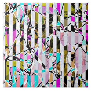 Azulejo De Cerâmica Abstrato stripes de padrão listradas beige turques