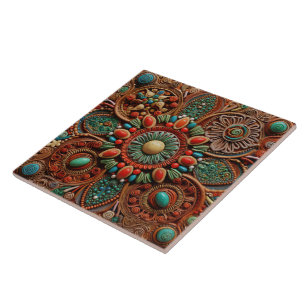 Azulejo De Cerâmica Abstrato Terracotta Art de Natal