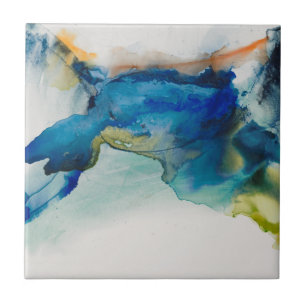 Azulejo De Cerâmica Abstrato Terreno - Azul