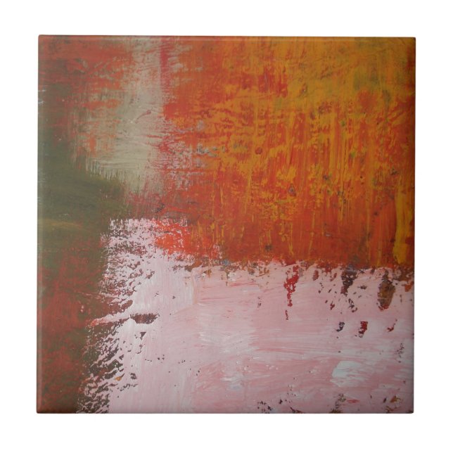 Azulejo De Cerâmica Abstrato Trabalho de arte pintando arte moderna (Frente)