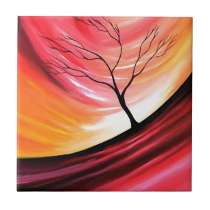 Azulejo De Cerâmica Abstrato Tree - Arte Moderna