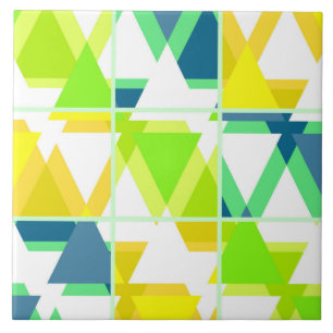 Azulejo De Cerâmica Abstrato verde amarelo