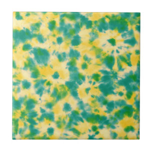 Azulejo De Cerâmica Abstrato Verde e Amarelo Coletor de Água
