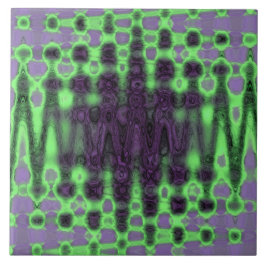 Azulejo De Cerâmica Abstrato Verde e Púrpura Tie Colas