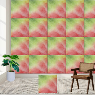 Azulejo de cerâmica Abstrato verde e vermelho para