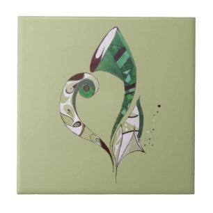 Azulejo De Cerâmica Abstrato Verde moderno ilustração desenhada com 