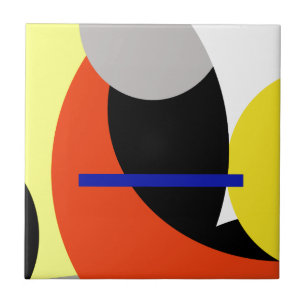 Azulejo De Cerâmica Abstrato Vermelho Amarelo