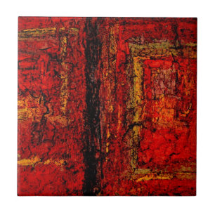Azulejo De Cerâmica Abstrato vermelho do africano da estrutura