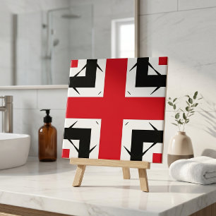 Azulejo De Cerâmica Abstrato Vermelho Vermelho Moderno, preto e branco