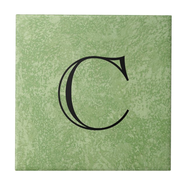 Azulejo De Cerâmica Acabamento Falso Monogram Marmorino Verde (Frente)