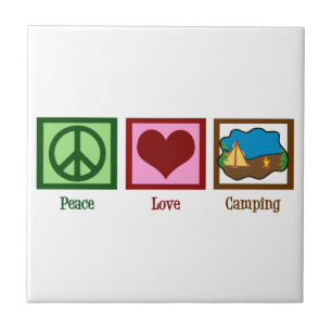 Azulejo De Cerâmica Acampamento do amor da paz
