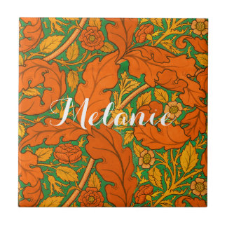 Azulejo De Cerâmica Acanthus Laranja & rosa William Morris Artes & Ofí