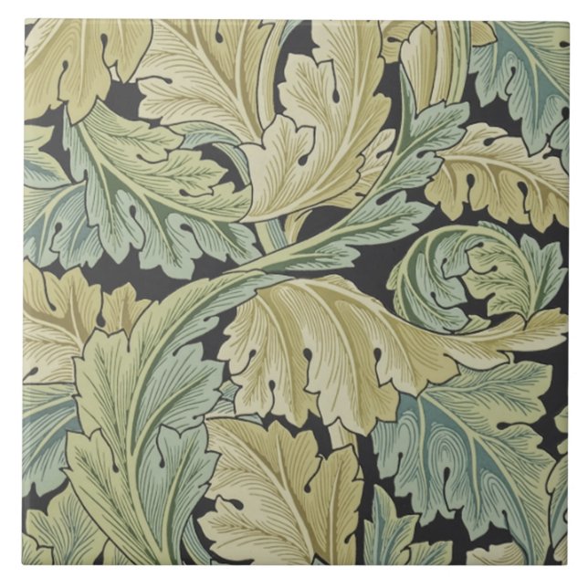 Azulejo De Cerâmica Acanthus projetado por William Morris 1875 (Frente)