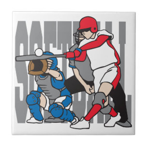 Azulejo De Cerâmica Ação do softball