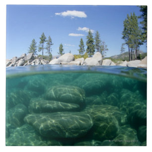 Azulejo De Cerâmica Acima e abaixo de Lake Tahoe