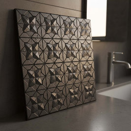 Azulejo De Cerâmica Aço Preto Industrial Gótico Estrela #12 ID1227