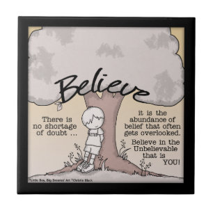 Azulejo De Cerâmica Acredite em Árvore