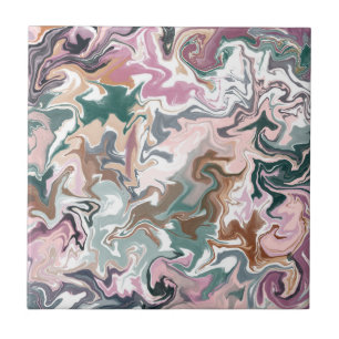 Azulejo De Cerâmica acrílico líquido verde e rosa