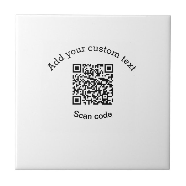 Azulejo De Cerâmica Add your custom text scan QR code business  (Frente)