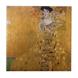 Azulejo De Cerâmica Adele, Lady in Dourado por Gustav Klimt, Vintage