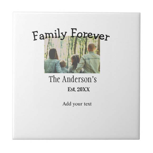 Azulejo De Cerâmica Adicionar nome de família foto ano rusticidade fer (Frente)