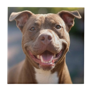Azulejo De Cerâmica Adicionar Personalização de Foto Bull de Pit