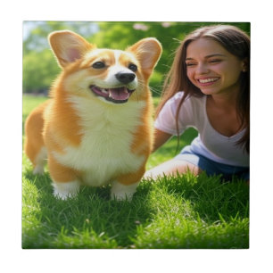 Azulejo De Cerâmica Adicionar Personalização de Foto Pet Personalizar