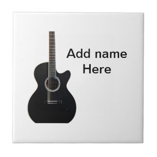 Azulejo De Cerâmica Adicione o nome do texto guitarra acústica castanh