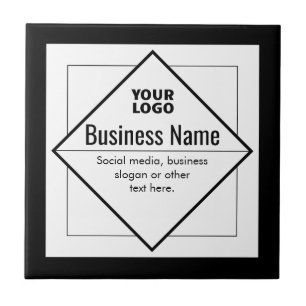 Azulejo De Cerâmica Adicione o Seu Logotipo Modelo Personalizável