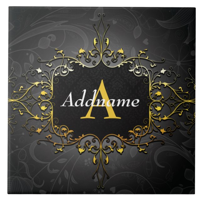 Azulejo De Cerâmica Adicione seu nome e inicial (Frente)