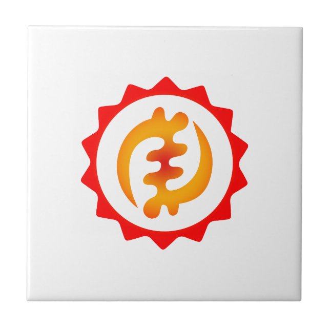 Azulejo De Cerâmica Adinkra Deus é o símbolo do rei Nyame ohene Presen (Frente)