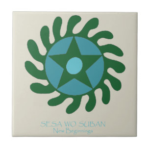 Azulejo De Cerâmica Adinkra Sesa Wo Suban - Novos Começos