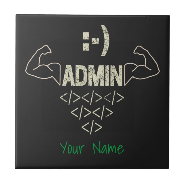 Azulejo De Cerâmica Administrador Admin IT Sysadmin Computer Scientist (Frente)